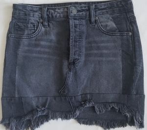 Hidden distressed jean skirt
